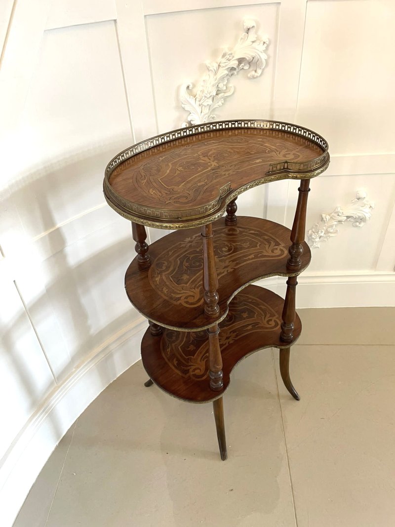 Quality Antique French Marquetry Étagère - Image 3